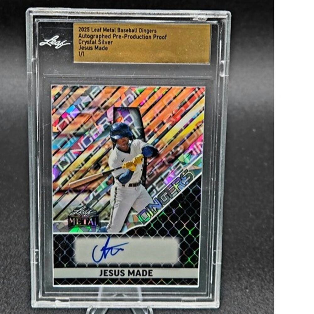 Jesus Made 1/1 Auto Dingers Crystal Silver Slabbed Proof Brewers Top Prospect